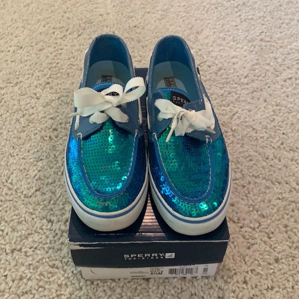 Blue sequin Sperry